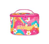 Legami - Beauty Case Hello Beauty, Sac de Maquillage spacieux, Fermeture à glissière, Poches intérieures, Attaches de Porte pinceaux, Trousse de Toilette pour Voyage, thème Daisy, 21 x 19 cm, Rose,