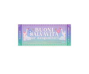 Legami - Bloc de 48 (24 + 24) Voucher pour néogenitori en italien, coupons avec perçage pour le déchirure, idée cadeau, thème néogéniques, 20,3 x 8,4 cm