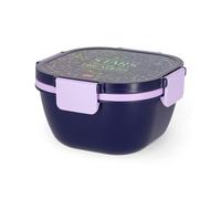Legami - Boîte à déjeuner, boîte à lunch, 1 fourchette et 1 porte condiments inclus, porte repas hermétique, anti-fuite, capacité 1700 ml, thème étoiles, 19 x 10,7 x 19 cm