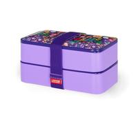 Legami - Boîte à lunch avec 3 couverts et porte-couverts, thème fleurs, capacité 1200 ml, passe au micro-ondes et au lave-vaisselle