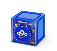 LEGAMI - Boîte modulaire de bureau Cutie Cubes, thème monster, organiseur de bureau, rangement, feuille d'autocollants inclus, empilable, multifonctionnel, en ABS, 90 x 90 x 100 cm