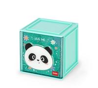 Legami - Boîte modulaire de bureau Cutie Cubes, Thème Panda, Organiseur de Bureau, Boîte de rangement, Feuille d'autocollants inclus, Empilable, Multifonctionnel, en ABS, 90 x 90 x 100 cm