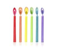 Legami - Bougies avec Flamme Colorée, en Cire, Ø 0,5 cm, H 6 cm (Support en Plastique Inclus), S'allument de la Même Couleur que la Cire dont Elles Sont Faites, 12 Bougies en 6 Couleurs