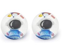 LEGAMI - Boule rebondissante Lumineuse, Thème Space, Boule Lumineuse, s'illumine en rebondissant, Détails pailletés, Piles incluses Non remplaçables, Diamètre 8,3 cm, Bleu (Lot de 2)