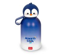 Legami - Bouteille d'eau pour enfants Hot&Cold BFF, Penguin, double couche en acier inoxydable 18/8 avec fermeture hermétique, garde le chaud pendant 12 h et le froid pendant 24 h, capacité 310 ml