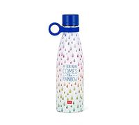 Legami - Bouteille thermos Hot&Cold, 500 ml, fermeture hermétique, 12 heures pour les boissons chaudes, 24 heures pour les boissons froides, poignée amovible en silicone, en acier inoxydable, sans BPA