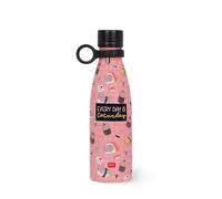 Legami - Bouteille thermos Hot&Cold, 500 ml, fermeture hermétique, 12 heures pour les boissons chaudes, 24 heures pour les boissons froides, poignée amovible en silicone, en acier inoxydable, sans BPA
