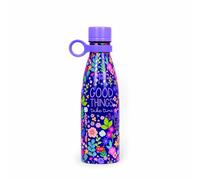 Legami - Bouteille isotherme Hot&Cold, 500 ml, Flowers, fermeture hermétique, 12 heures pour les boissons chaudes, 24 heures pour les boissons froides, poignée en silicone amovible, sans BPA