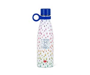 Legami - Bouteille thermos Hot&Cold, 500 ml, fermeture hermétique, 12 heures pour les boissons chaudes, 24 heures pour les boissons froides, poignée amovible en silicone, en acier inoxydable, sans BPA