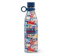 Legami - Bouteille thermos Hot&Cold, Travel Stickers, 800 ml, fermeture hermétique, 12 heures au chaud, 24 heures au froid, poignée amovible en silicone, en acier inoxydable, sans BPA