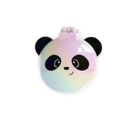 Legami - Brosse à cheveux avec miroir, thème panda, brosse pliable, s'ouvre et se ferme en un clic, pratique à transporter partout