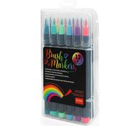 Legami Brush Markers Bright Colours, 12-tlg., Filzstifte, mit Pinselspitze, Pinselstifte, BUMA0001
