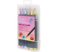 Legami Brush Markers Pastel Colours, 12-tlg., Filzstifte, mit Pinselspitze, Pinselstifte, BUMA0002