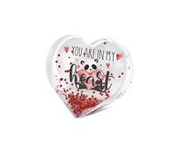 Legami - Cadre photo avec paillettes, 10 x 9 cm, en PC et liquide, Variante Red Glitter, Cadre photo de table, une photographie remplaçable incluse, petit