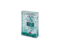 Legami - Cadre Photo avec Paillettes, 6,2 x 9,4 cm, en PC et Liquide, Variante Blue Glitter, Cadre Photo de Table, Une Photographie remplaçable Incluse