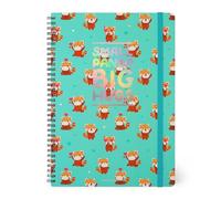 Legami - Cahier à rayures avec spirale - Format A4, Spiral Notebook Maxi, Contient 1 feuille d'autocollants, 160 pages détachables, en papier FSC, élastique de fermeture, 21 x 29 cm, thème Red Panda