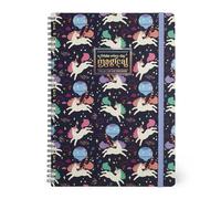 Legami - Cahier à rayures avec spirale - Format A4, Spiral Notebook Maxi, Contient 1 feuille d'autocollants, 160 pages détachables, en papier FSC, élastique de fermeture, 21 x 29 cm, thème licorne