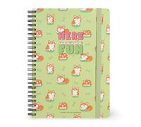 Legami - Cahier à spirales ligné 7 mm, Corgi, Large, Format A4, Papier certifié FSC, Contient 1 feuille d'autocollants, 160 pages, Fermeture élastique, 15 x 21 cm