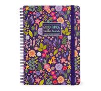 LEGAMI - Cahier à spirales ligné 7 mm, Flowers, Maxi, Format A4, Papier certifié FSC, Contient 1 feuille d'autocollants, 160 pages, Fermeture élastique, 21 x 29 cm