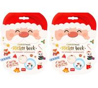 Legami - Cahier de stickers de Noël, 8 feuilles avec plus de 150 autocollants en papier, autocollant livre avec étiquettes cadeaux, timbres de classement, autocollants décoratifs pour Noël (Lot de 2)