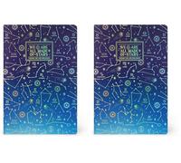 LEGAMI - Cahier ligné 7 mm, Stars, Format B5, Large, Papier certifié FSC, 100 pages, Reliure Singer Stitch, 18.5 x 24.8 cm (Lot de 2)