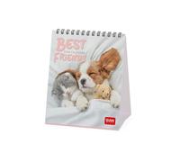 Legami - Calendrier de Bureau 2026, Best Friends, 12 Mois et Calendrier Annuel, en 6 Langues, Signes du Zodiaque, Fêtes Internationales, 12 X 14,5 Cm.