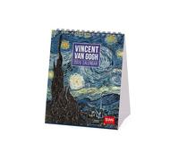 Legami - Calendrier de Bureau 2026, Van Gogh, 12 Mois et Calendrier Annuel, en 6 Langues, Signes du Zodiaque, Fêtes Internationales, 12 x 14,5 cm