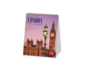 Legami - Calendrier de Bureau 2027, London, Calendrier de Table, 12 Mois et Agenda Annuel, en 6 Langues, Signes du Zodiaque, Fêtes Internationales, 12 x 14,5 cm