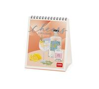 Legami - Calendrier de Table 2026, Cheers, Calendrier de Bureau, 12 Mois et Planificateur Annuel, en Anglais, Signes du Zodiaque, Fêtes Internationales, 12 X 14.5 Cm