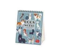 Legami - Calendrier de Table 2026, Dogs Of The World, Calendrier de Bureau, 12 Mois et Planificateur Annuel, en Anglais, Signes du Zodiaque, Fêtes Internationales, 12 X 14.5 Cm