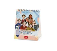 Legami - Calendrier de Table 2026, Inspiring Women, Calendrier de Bureau, 12 Mois et Planificateur Annuel, en Anglais, Signes du Zodiaque, Fêtes Internationales, 12 X 14.5 Cm