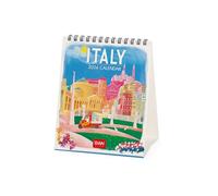 Legami - Calendrier de table 2026, Italie, calendrier de bureau, 12 mois et planificateur annuel, en anglais, signes du zodiaque, jours fériés internationaux, 12 x 14,5 cm