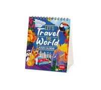 Legami - Calendrier de table 2026, Travel The World, calendrier de bureau, 12 mois et planificateur annuel, en anglais, signes du zodiaque, jours fériés internationaux, 12 x 14,5 cm