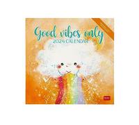 Legami Calendrier mural 2024, 12 mois et planificateur annuel, espace pour notes et notes, numéro de semaine, 6 langues, signes du zodiaque et jours fériés internationaux, 30 x 29 cm