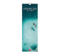 Legami - Calendrier mural 2025, calendrier mural 16 x 49 cm, 12 mois et planificateur annuel 2026, espace pour notes et notes, 6 langues, signes du zodiaque et jours fériés internationaux, Vitamin Sea