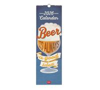 Legami - Calendrier Mural 2026, Beer, Petit Calendrier Mural, 12 Mois et Planificateur Annuel, en Anglais, Espace pour Notes, Signes du Zodiaque, Fêtes Internationales, 16 X 49 Cm