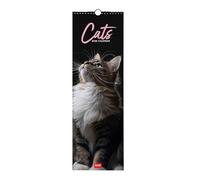 Legami - Calendrier mural 2026, Cats, petit calendrier mural, 12 mois et planificateur d'année, en 6 langues, espace pour notes, signes du zodiaque, jours fériés internationaux, 16 x 49 cm