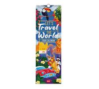 Legami - Calendrier Mural 2026, Let’s Travel The World, Petit Calendrier Mural, 12 Mois et Planificateur Annuel, en Anglais, Espace pour Notes, Signes du Zodiaque, Fêtes Internationales, 16 X 49 Cm