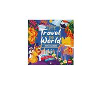 Legami - Calendrier Mural 2026, Let's Travel The World, Petit Calendrier Mural, 12 Mois et Planificateur Annuel, en Anglais, Espace pour Notes, Signes du Zodiaque, Fêtes Internationales, 18 X 18 Cm.