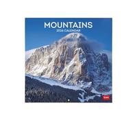 Legami - Calendrier mural 2026, Mountains, grand calendrier mural, 12 mois et planificateur d'année, en 6 langues, espace pour notes, signes du zodiaque, jours fériés internationaux, 30 x 29 cm