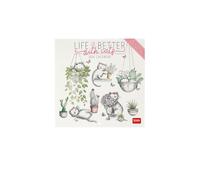 Legami - Calendrier Mural 2026, Sketchy Cats, Petit Calendrier Mural, 12 Mois et Planificateur Annuel, en Anglais, Espace pour Notes, Signes du Zodiaque, Fêtes Internationales, 18 X 18 Cm.