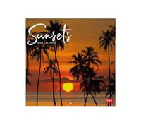 Legami - Calendrier mural 2026, Sunsets, grand calendrier mural, 12 mois et planificateur d'année, en 6 langues, espace pour notes, signes du zodiaque, jours fériés internationaux, 30 x 29 cm