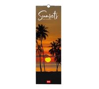 Legami - Calendrier Mural 2026, Sunsets, Petit Calendrier Mural, 12 Mois et Planificateur D'année, En 6 Langues, Espace pour Notes, Signes du Zodiaque, Jours Fériés Internationaux, 16 X 49 Cm