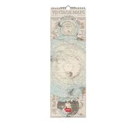 Legami - Calendrier Mural 2026, Vintage Maps, Petit Calendrier Mural, 12 Mois et Planificateur D'année, En 6 Langues, Espace pour Notes, Signes du Zodiaque, Jours Fériés Internationaux, 16 X 49 Cm