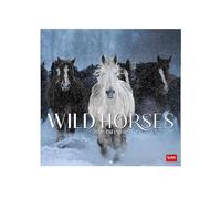 Legami - Calendrier mural 2026,Wild Horses, grand calendrier mural, 12 mois et année, en 6 langues, espace pour notes, signes du zodiaque, jours fériés internationaux, 30 x 29 cm