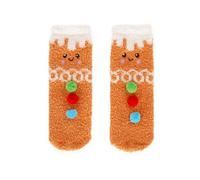 LEGAMI - Christmas It's a Match ! chaussettes antidérapantes pour enfants et adultes, Thème Gingerbread, 26-34