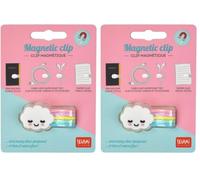 Legami - Clip magnétique Motif Arc-en-Ciel, 4,8 x 3,3 cm, Ensemble pour Maintenir des Objets, idéal pour Garder Les câbles Bien rangés, Fixer Le Stylo au carnet, Maintenir Les écouteurs (Lot de 2)