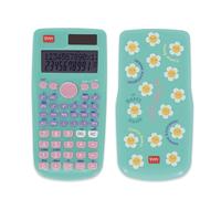 Legami - Calculatrice Scientifique Count on Me, Thème Daisy, 3 Modes, Base, Fonctions scientifiques et Calculs Statistiques, Couverture Coulissante, Numérique, Double Alimentation