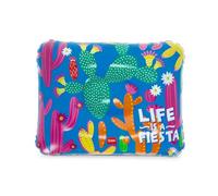 LEGAMI - Coussin de Cou Gonflable, Coussin de Camping Piscine Plage Mer Confortable Ultra Léger Dimensions 45 x 36 cm, Cactus, Bleu