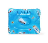 LEGAMI - Coussin de Plage Gonflable, Coussin Confortable et ultraléger pour la Plage, la Piscine et Le Camping, diamètre 40 cm, Bleu